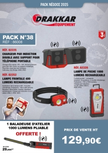 PN N°38 induction chargeur + lampe de poche + frontale + baladeuse