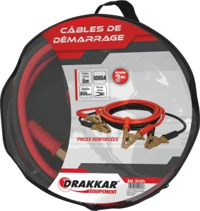 Câbles de démarrage en cuivre 50mm² 2x5m 1000A pinces renforcées en laiton