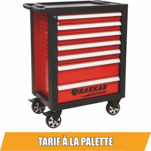Servante d'atelier 7 tiroirs avec plan de travail en ABS 770x460x970mm