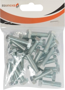 Vis à tête hexagonale filetage total class 8.8 zingué blanc M4x30mm DIN 933 - sachet de 50 pcs