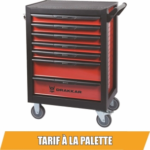 Servante d'atelier 7 tiroirs rouge/noir 675x450x980mm