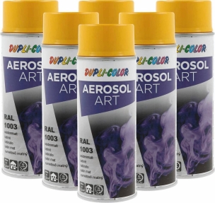 Peinture RAL 1003 jaune sécurité - lot de 6 aérosols de 400ml