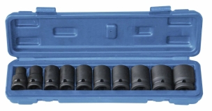 Douilles à chocs 1/2" de 10 à 24mm - Coffret PVC de 10 pcs