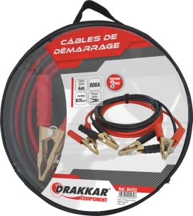 Câbles de démarrage en cuivre 25mm² 2x4m 600A pinces en laiton