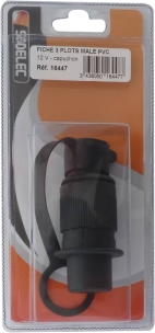 Fiche 3 plots mâle plastique avec capuchon - blister