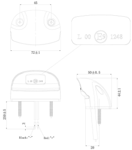 Feu éclaireur de plaque LED 12/24V entraxe 45mm