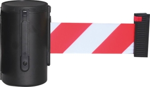 Dérouleur de sangle automatique rouge/blanc 48mmx4,5m à fixer