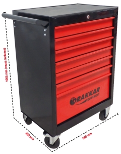 Servante d'atelier 7 tiroirs rouge/noir 680x460x1005mm Servante d'atelier 7 tiroirs rouge/noir 680x460x1005mm