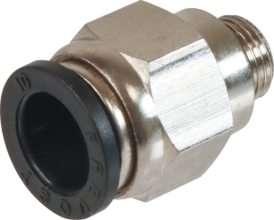 Raccord instantané métallique droit mâle cylindrique 1/8" pour tuyau rilsan 10mm - lot de 10 pcs