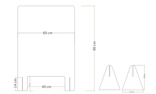 Barrière de protection plexiglass transparent larg.600mm haut.900mm 4,5mm