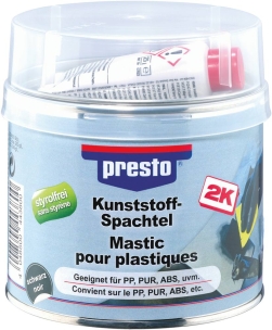 Mastic de réparation pour plastique avec tube durcisseur - pot de 1 kg