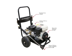 Nettoyeur HP eau froide moteur thermique OHV 10 l/min 160 bar avec flexible 10m Nettoyeur HP eau froide moteur thermique OHV 10 l/min 160 bar avec flexible 10m