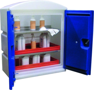 Armoire de rétention 100% PEHD 2 étagères inox pour produits corrosifs