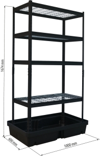 Etagère avec bac de rétention PE 60L