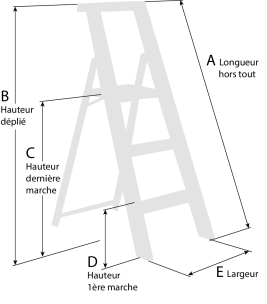 Escabeau 4 marches avec porte-outils
