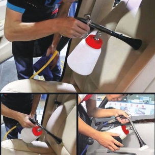 Pistolet de lavage pneumatique tête rotative avec roulement et godet PVC