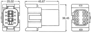 Connecteur étanche série DT femelle 8 voies en kit