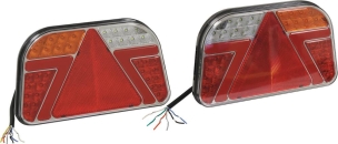 Feu arrière rectangle LED 12/24V 7 fonctions - lot droit + gauche