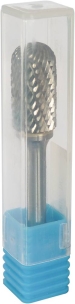 Fraise métallique cylindrique à bout arrondi sur tige 6mm