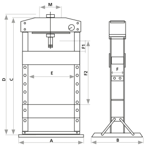 Presse d'atelier electro hydraulique 150T bati soudé