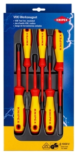 Tournevis électricien isolé 1000V fente et plusminus - boîte de 6 pcs