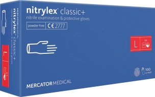 Gants jetables ambidextres nitrile 240mm 0,06mm bleu T9 - boîte de 100 pcs