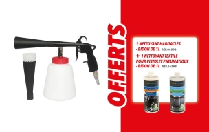 Pistolet de lavage pneumatique tête rotative avec roulement et godet PVC