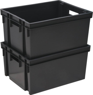 Bac de rangement gris 50L 560x410x295mm