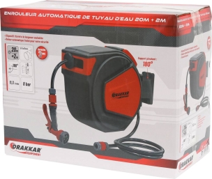 Enrouleur automatique de tuyau d'eau 20m + 2m Ø 11mm