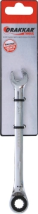 Clé mixte coudée à cliquet de 9mm avec inverseur - carte