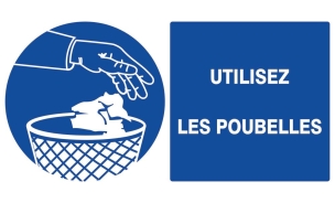 Panneau utilisez les poubelles rigide 330x200mm