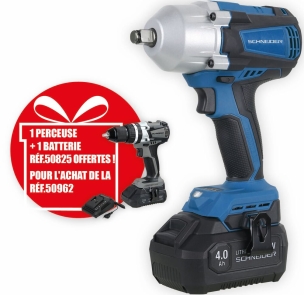 Clé à choc 1/2" 20V 610/800Nm brushless 2 batteries 4Ah Li-ion - mallette