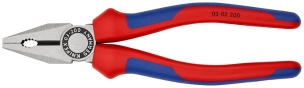 Pince universelle 200mm avec tranchant - Bi-matière - Tête polie