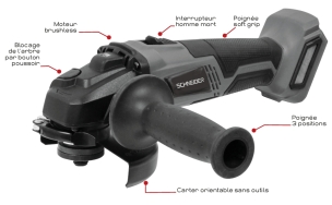 Meuleuse d'angle brushless 125mm 20V - boîte carton