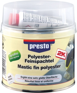 Mastic polyester fin avec tube durcisseur - lot de 6 pots de 1kg