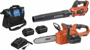 Pack souffleur-tronçonneuse-2 batteries 4Ah-chargeur 3A-sac de transport