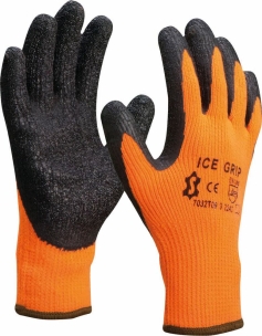 Gants anti froid enduit latex crêpé T9 - lot de 12 pcs