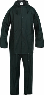 Vêtement de pluie PU/PVC avec capuche vert XXL - pantalon/veste