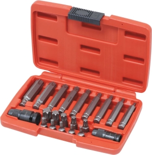 Douilles tournevis 1/2" avec embout 30mm de T20 à T60 et 75mm de T20 à T60 - coffret de 21 pcs