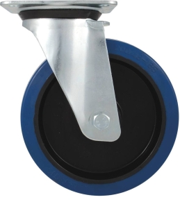 Roulette zinguée jante nylon pivotante 125mm 150kg