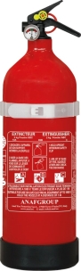 Extincteur à pression permanente à poudre ABC avec manomètre 2kg - lot de 4 pcs