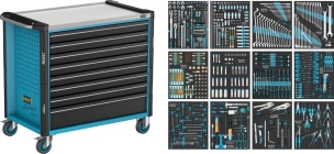 Servante d'atelier assistent® avec assortiment - 619 pièces