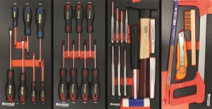 Servante d'atelier XXL 7 tiroirs composée de 177 outils - modules finition carbone