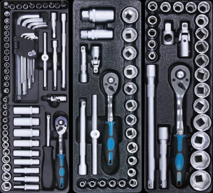 Servante d'atelier 7 tiroirs composée de 147 outils - modules PVC