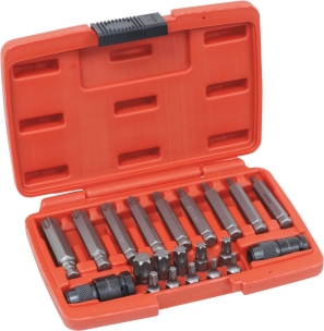 Douilles tournevis 1/2" avec embout 30mm de T20 à T60 et 75mm de T20 à T60 - coffret de 21 pcs