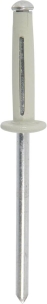 Rivet pétale spécial plaque d'immatriculation blanc 4x18mm - 100 pcs