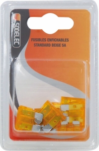 Fusible enfichable 5A beige - lot de 10 pcs Fusible enfichable 5A beige - lot de 10 pcs