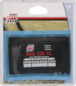 Emplâtre pour pneus RAD 120TL 2 plis 80x125mm - blister