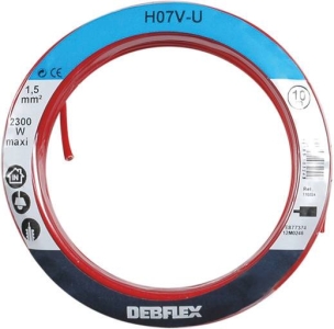 Câble rigide H07V-U rouge 1,5mm² 10m
