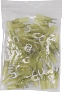 Cosse à fourche isolée thermorétractable jaune M5 - lot de 50 pcs
